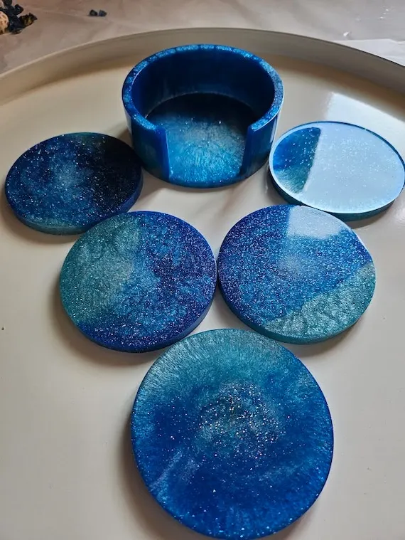 Resin 5-Piece Coaster Set